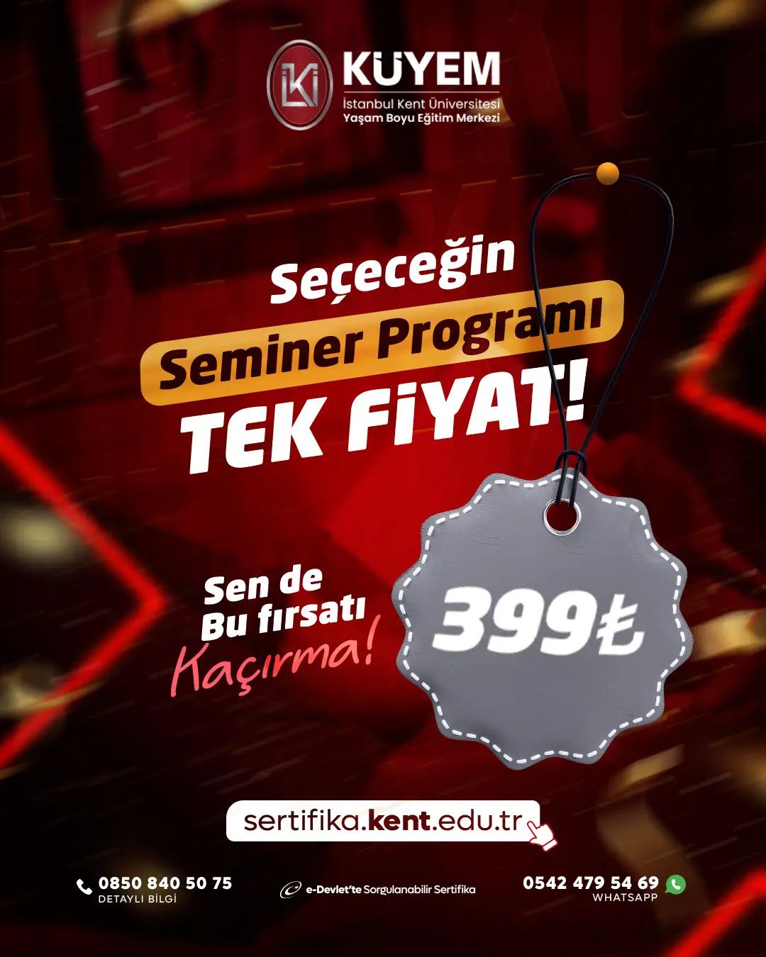 Seçeceğin Seminer Programı Tek Fiyat:399₺